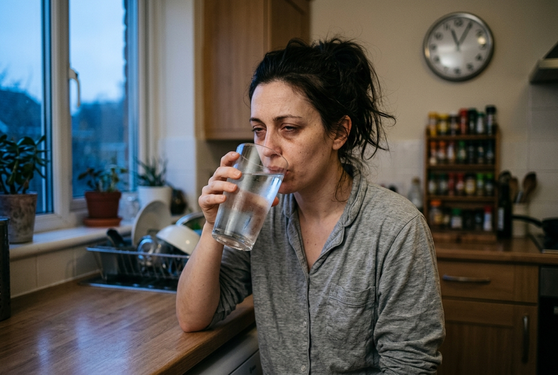Person experiencing extreme thirst and fatigue.